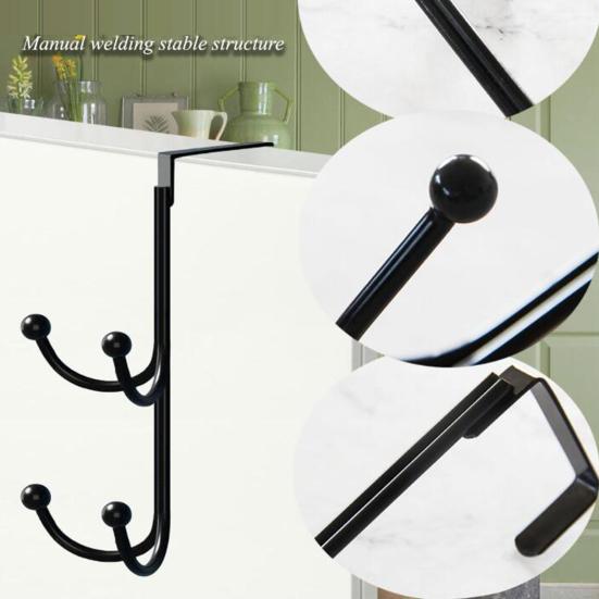 Двухслойный металлический крючок Yousheng, не повреждает дверь, простая установка, подвешивание рождественских венков, многоцелевой крючок для одежды