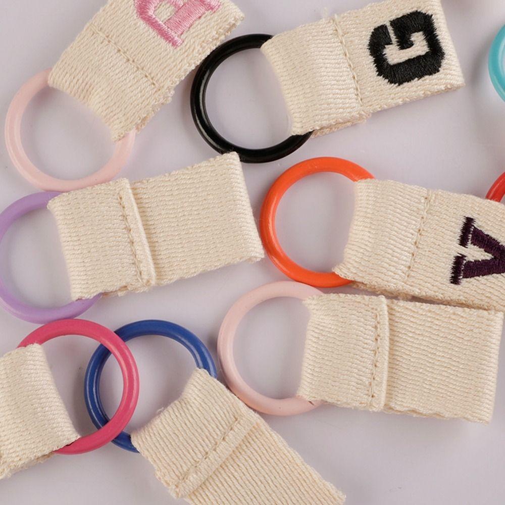 Embroidery 26 Letter Key Chain Key Ring Business Key Holder Creative Alphabet Car Key Buckle  Man