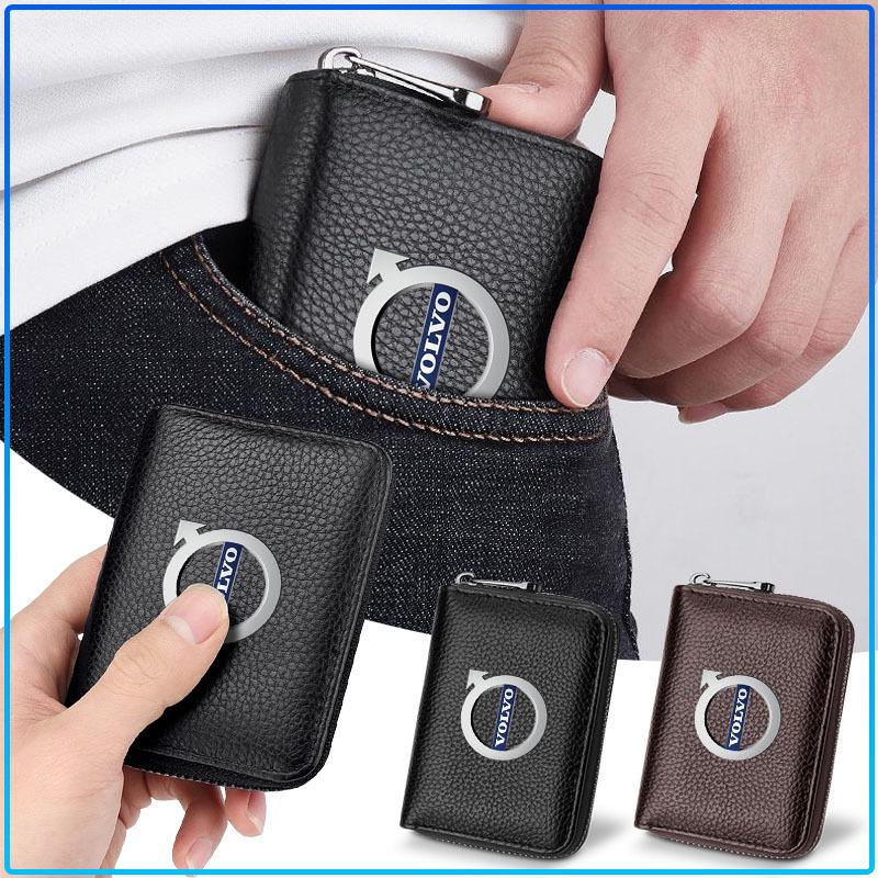 Driver License Holder Card Bag Driving ID Passport Card Wallet Sticker For Volvo 240 C70 S40 S50 S60 S70 S80 S90 V40 V50 V60 V90 XC40 XC60 XC90