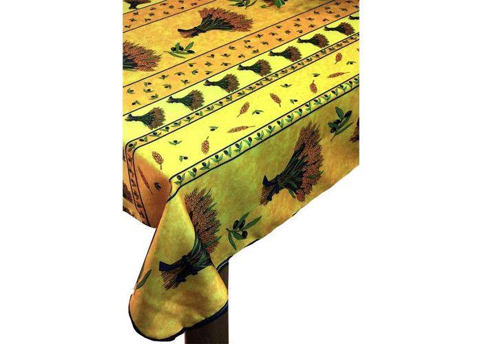 Nappe en tissu rectangulaire Bouquet de blé bleu 240 x 150 cm