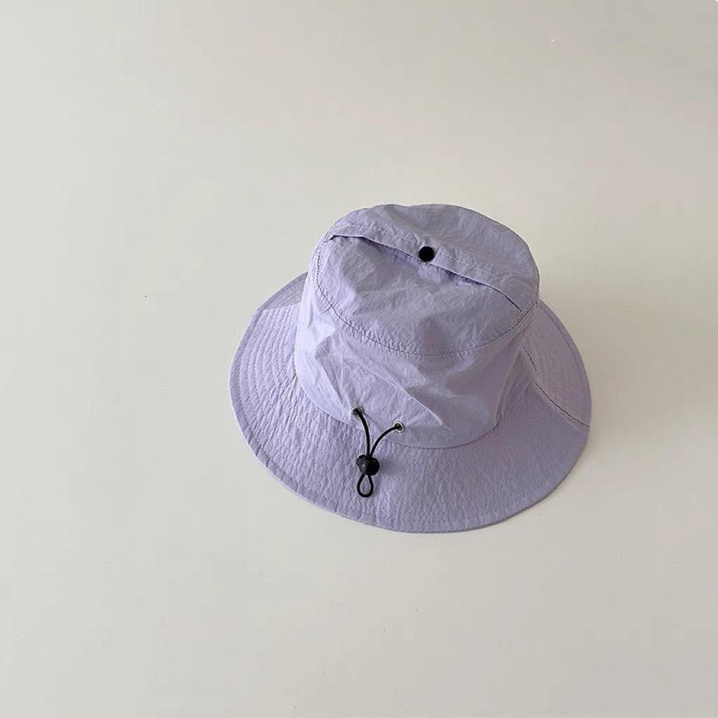 Kids Solid Quick Dry Bucket Hat Spring Summer Wide Brim Sun Protection Foldable Candy Outdoor Fishing Cap