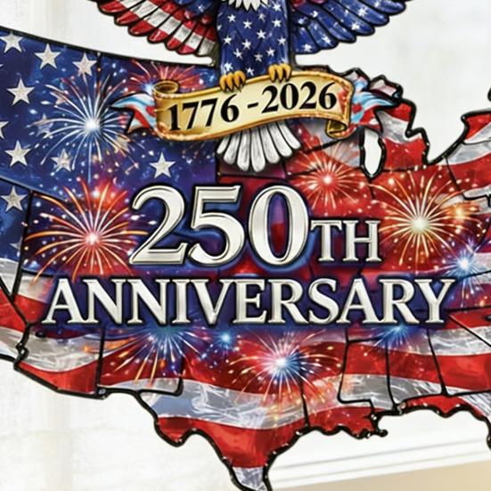 США 250-летний юбилей Подвеска на окно 1776-2026 Акриловое украшение на окно Американский орел Патриотическая подвеска-солнцезащитник Памятный подарок на 4 июля