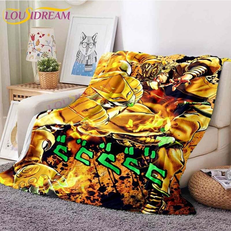 Одеяла с невероятными приключениями Джоджо, одеяла с принтом в стиле аниме, фланелевые пледы «ДжоДжо против Цезаря» для домашнего дивана, одеяла для спальни