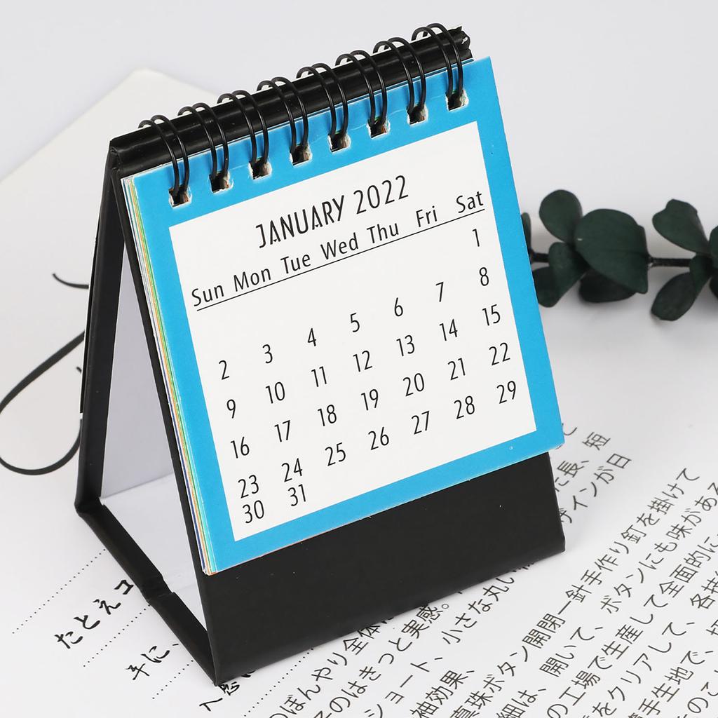 Маленький настольный календарь на 2022 год, однотонный план-книга, мини-календарь, украшение