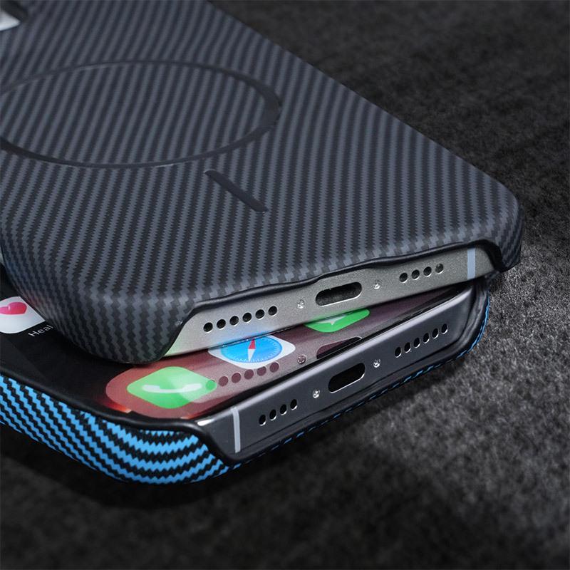 Магнитный чехол для телефона OnePlus 15T/ACE6 с текстурой из углеродного волокна и подставкой 1+Turbo6