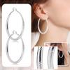 Fine 925 Sterling Silver Luxury Big Circle Hoop Earrings for Women Charms Sterling Solid  Ear Stud Hoop Earrings Party Jewelry