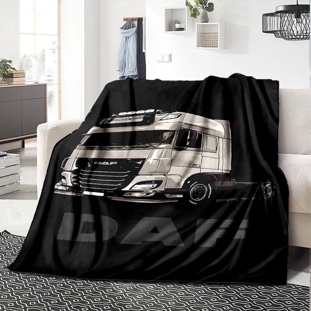 1pc DAF Truck Soft Flannel All Season Throw for Home, Office, Outdoor UseDurable Comfort Soft Warm Throw for Home