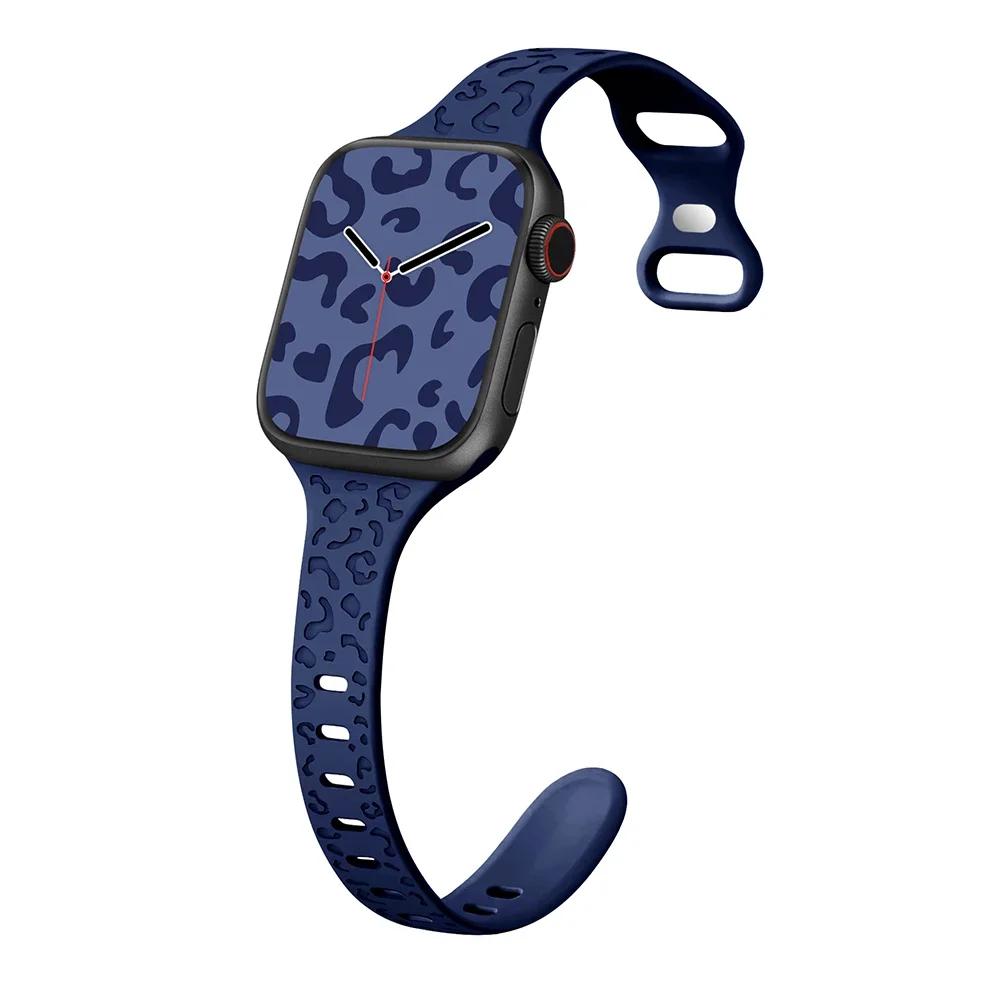 Тонкий ремешок для Apple Watch Band 40 мм, 41 мм, 42 мм, 38 мм, 49, 44 мм, 45 мм, силиконовый браслет с гравировкой Correa Series 8, 7, 6, 9, 5, 4, 3 SE Ultra