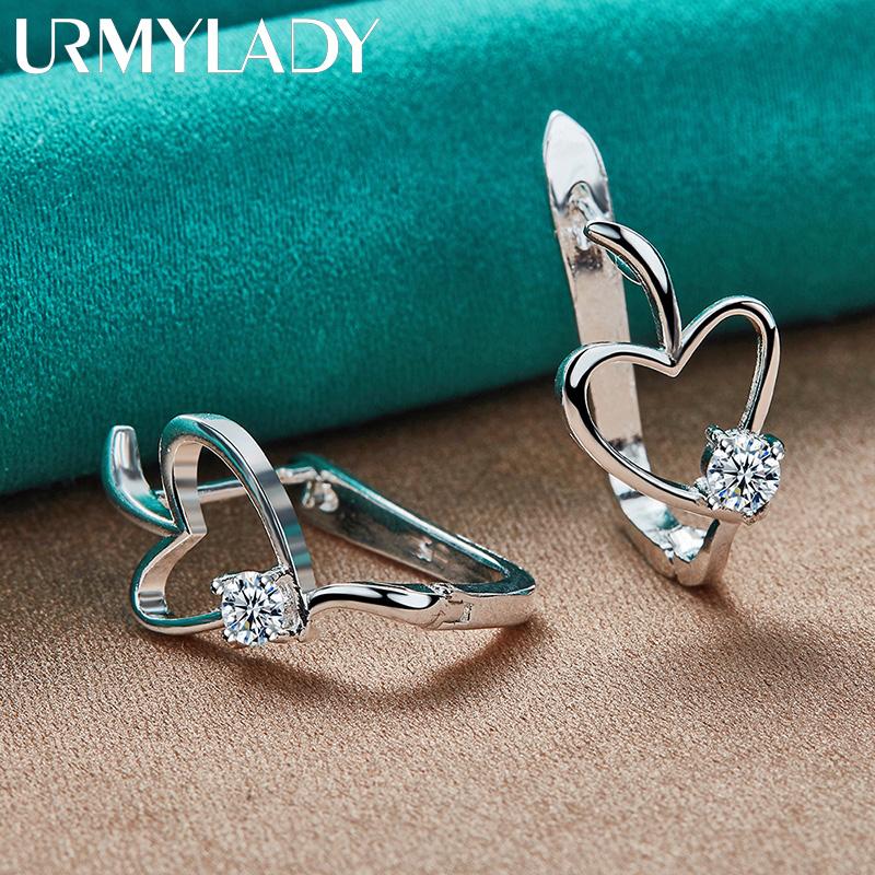 Серьги с цирконом из стерлингового серебра 925 пробы для женщин, модные очаровательные ювелирные изделия