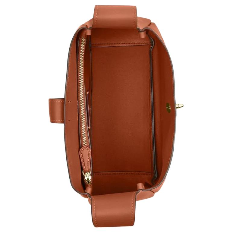 Coach Hadley 25 Многофункциональные Золотой Металл Аксессуары Кожаная Сумка на Плечо Crossbody Средняя Женские сумки Коричневый Желтый CBH01-IMTN2