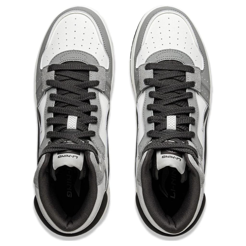 Li Ning Tianji Soft HI Нескользящие Износостойкие Полуботинки для Скейтборда Мужские Белый Серый Черный AGCU367-3