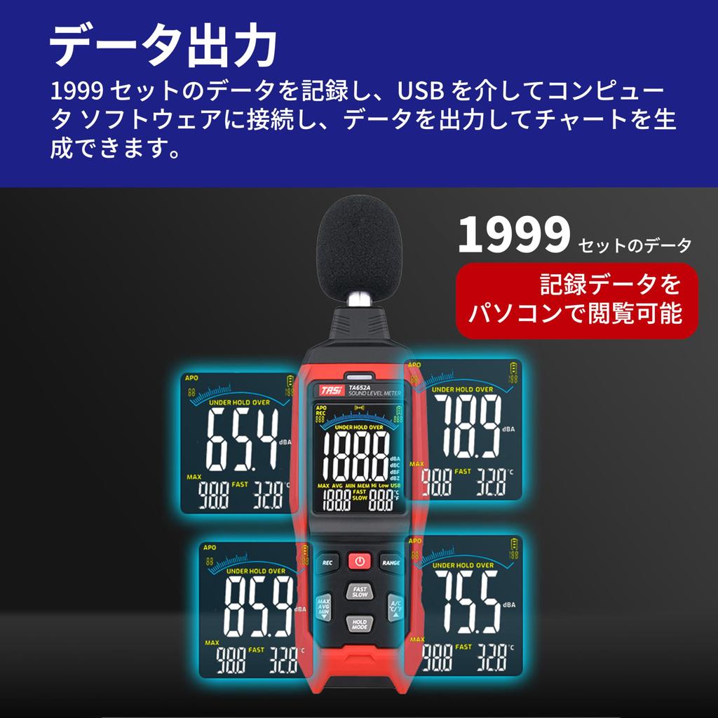 Digital Sound Level Measurement Ranges 30dB to 60dB to 80dB to and 100dB to LCD Switchable Frequency Responses Volume and Sound Level Suitable for and