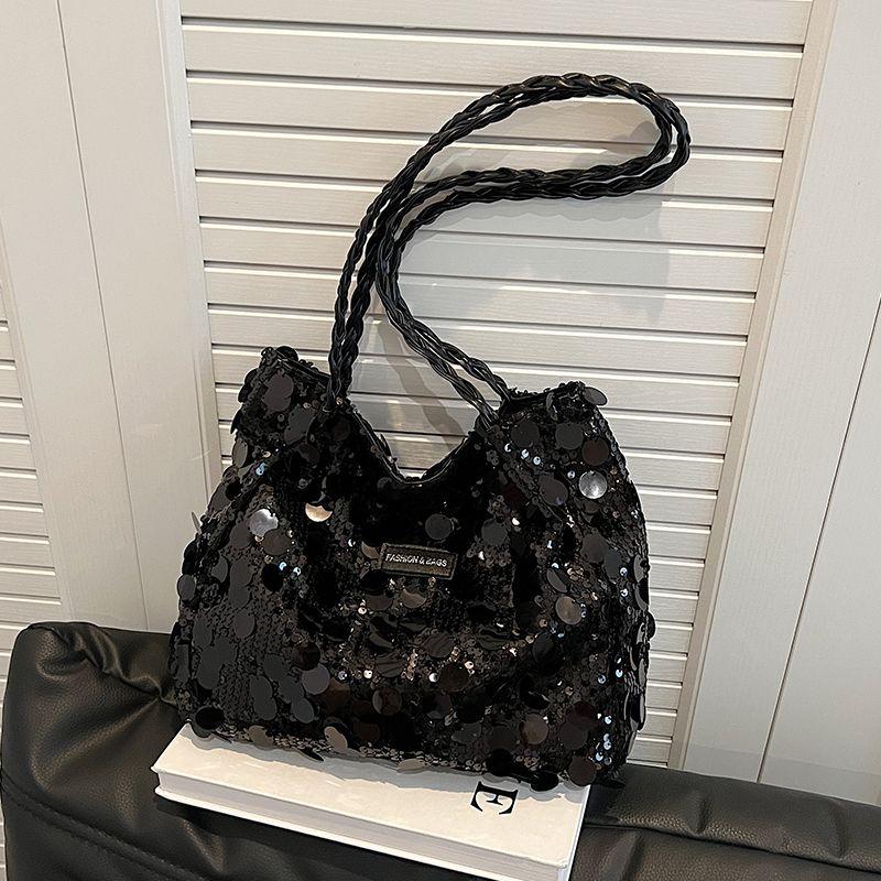 Большая вместительная сумка-раскладушка, модная новая универсальная сумка, сумка через плечо, сумка с пайетками подмышкой, женская сумка