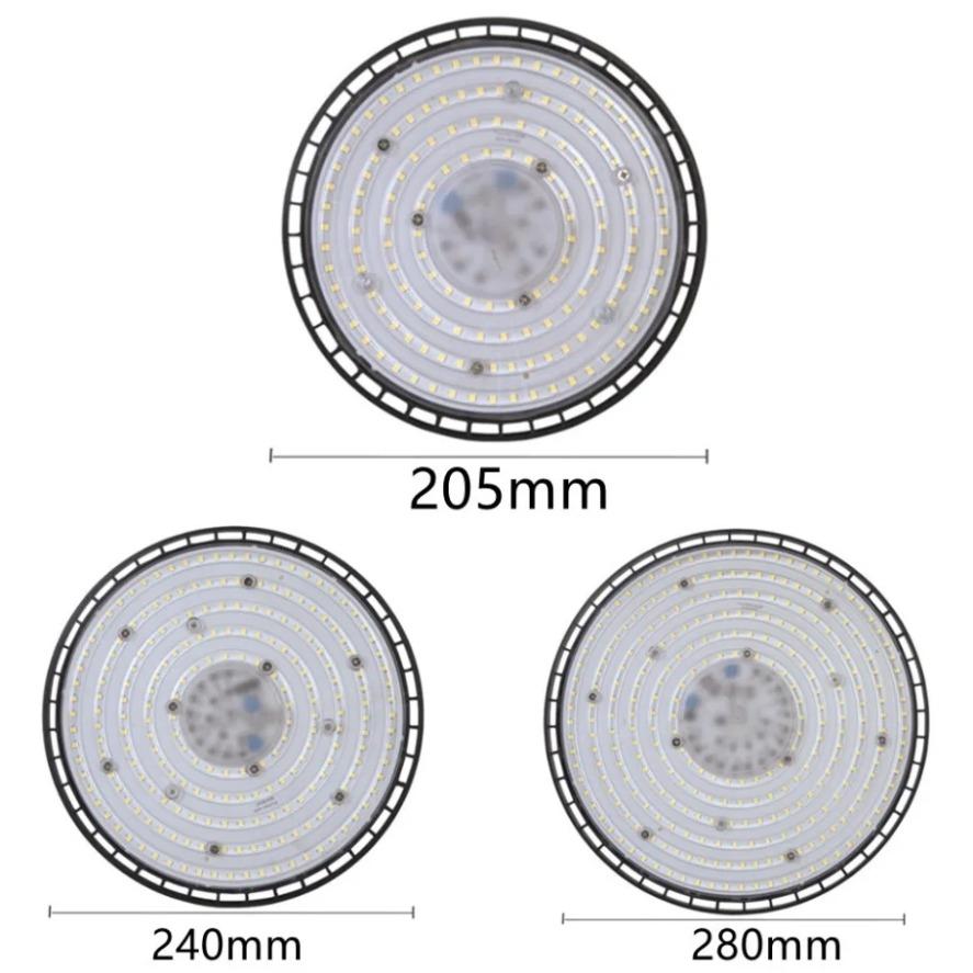Светодиодный светильник высокой мощности AC220V Super Bright LED High Bay Light UFO для склада, гаража, IP65, водонепроницаемый, для освещения спортзала, фабрики, 6000K, 100Вт, 150Вт, 200Вт