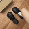 Round Head Retro Black Platform Small Leather Shoes for Women 2025 New Summer French Thick Heel One Pedal Loafers for Women
