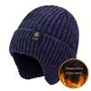 Thermal Fleece Beanie Men's Winter Hat Soft Knitted Warm Ski Cap Outdoor Cold Weather Headwear