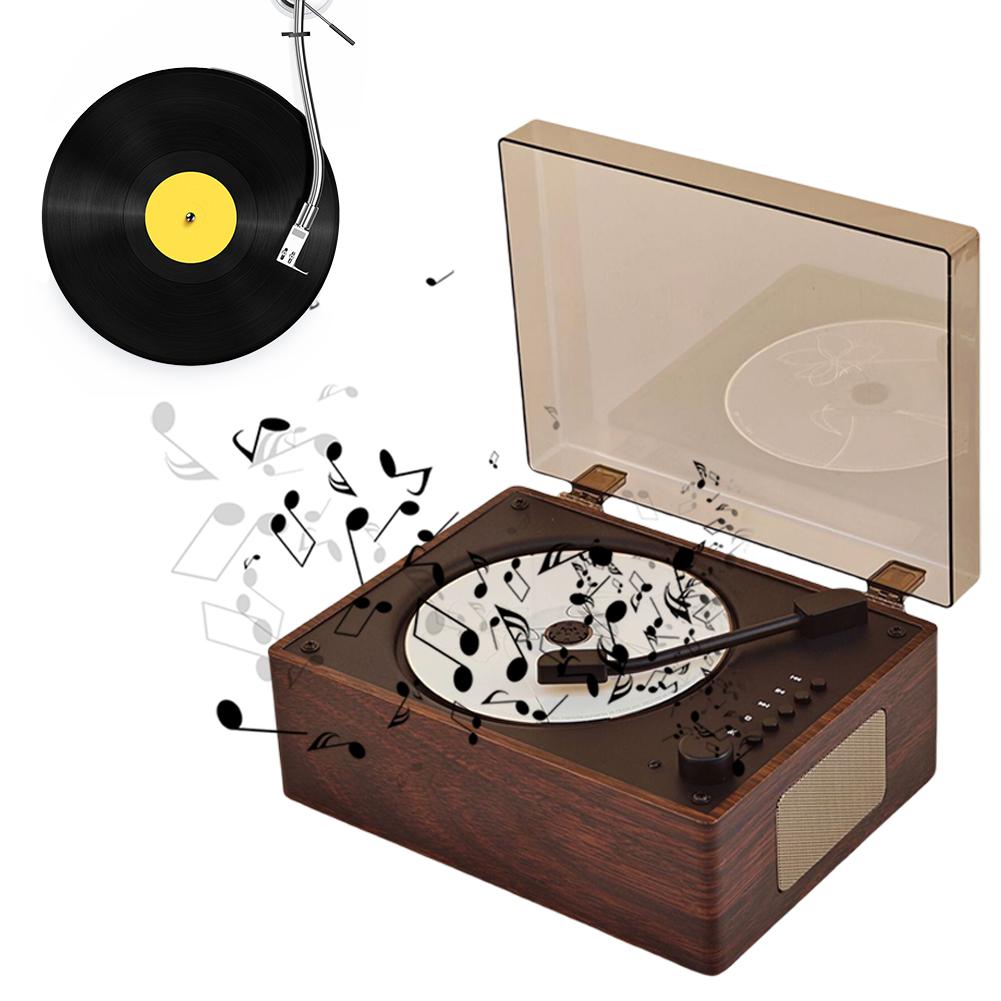 Ретро CD-плеер Перезаряжаемый Поддержка CD BT USB 3,5 мм AUX Портативный CD-плеер Совместимый с Bluetooth 5.0 Настольный CD-плеер для телефона