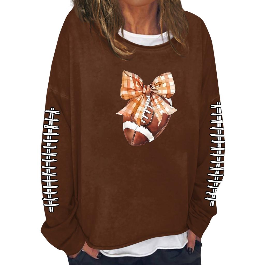 Женская модная повседневная толстовка с длинным рукавом и круглым вырезом с принтом