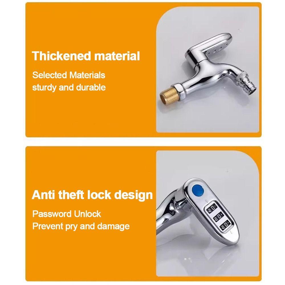 1/2 Inch Thread Combination Lock Faucet Anti-Theft Water Valve Padlock Garden Faucet Public Places