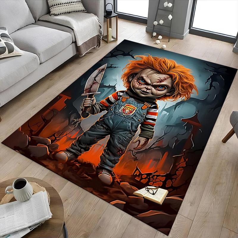 Horror Doll Knife Carpet For Playroom Bedroom Living Room Sofa Home Decorkids Game Area Rug Nonslip Floor Mat