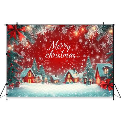 Mocsicka С Рождеством Фон для Фотосъемки Дом Маленький Колокольчик Снежинка Украшения Рождественской Елки Вечеринка Фон Баннер для Фотозоны