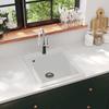 VidaXL Kitchen Sink Granite White Hand Basin Washbasin Inset Sink 141674