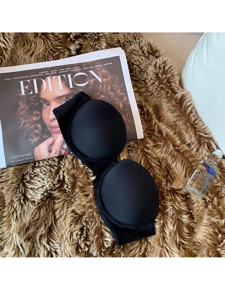 Женский бесшовный бюстгальтер без бретелей: Сексуальный, Гладкий, Регулируемый, Мягкая косточка, Дизайн полукубка для маленькой груди.