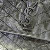 [Pre-Owned] Ysl Niki Silver Chain Black Label Logo Vintage Pleated Leather Crossbody Shoulder Bag - Very Good #1Q3DUDX