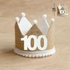 1 pcs Crown Shape Photo Props Burlap Party Supplies Baby Birthday Party Hat Burlap Crown Hat Baby Decor Anniversary Cap
