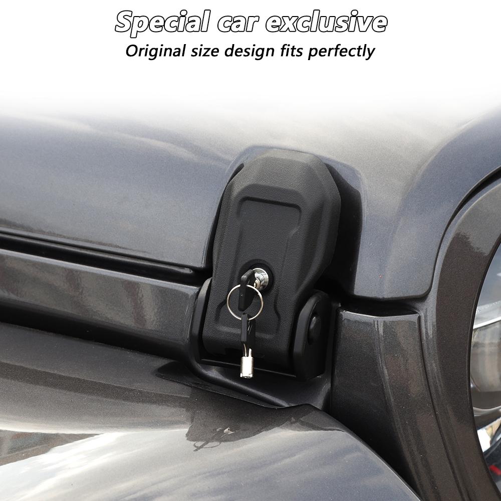Car Hood Latches with Lock Hood Catch Kit for Jeep Wrangler JL & Gladiator JT 2018 Up Exterior Accessories
