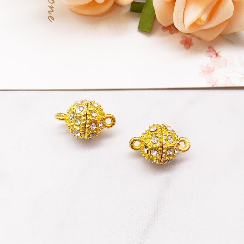 Золотая цилиндрическая магнитная пряжка для самодельных украшений ручной работы - пряжка для соединения ожерелья и браслета