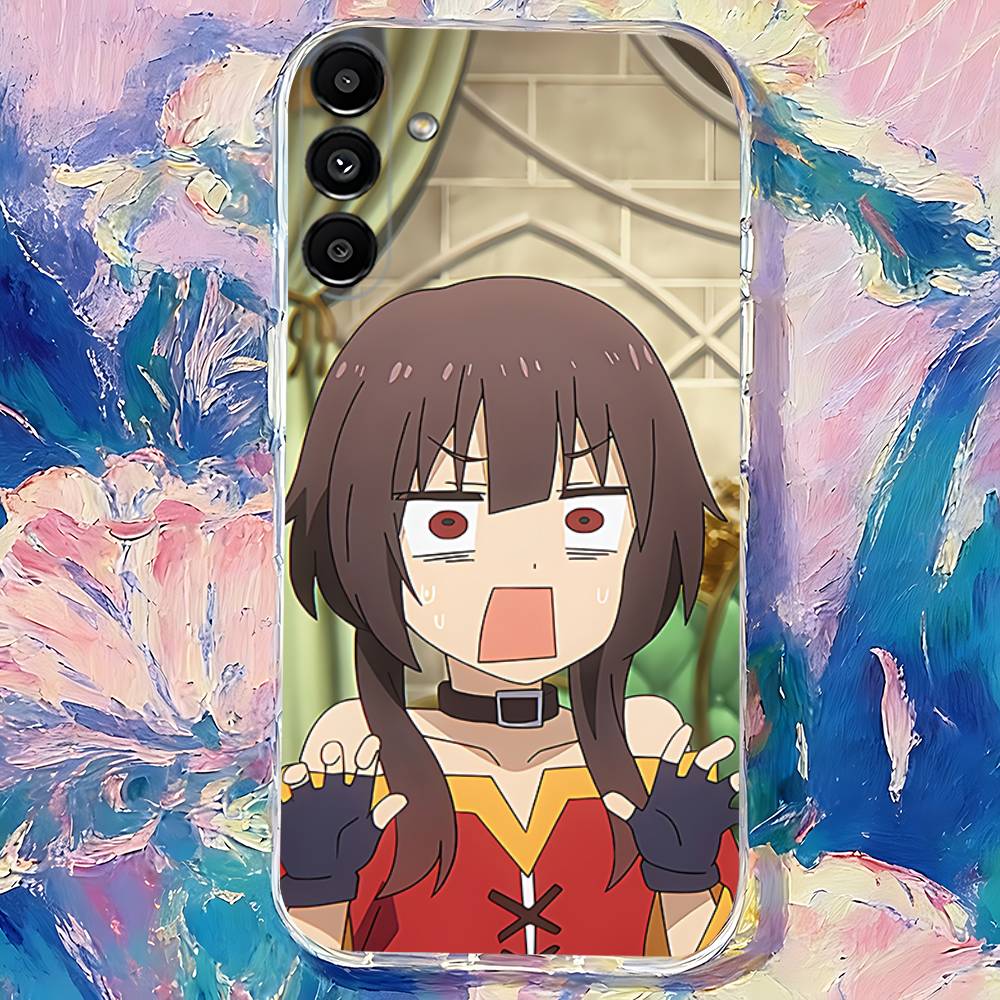 Чехол для телефона Megumin Anime K-KonoSuba для Samsung S24, S25, S30, S23, S21, S22, S20, S10, 5G, FE, lite, Plus, Ultra Прозрачный прозрачный чехол