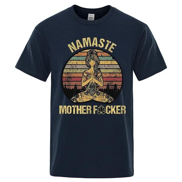 Винтажная забавная футболка Namaste Mother Explicit, мужская футболка, женские хлопковые футболки, топы, свободная одежда больших размеров с короткими рукавами