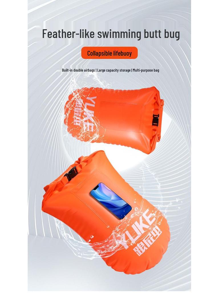 Follow-the-Butt Inflatable Float with Storage Airbags for Swimming and Rafting