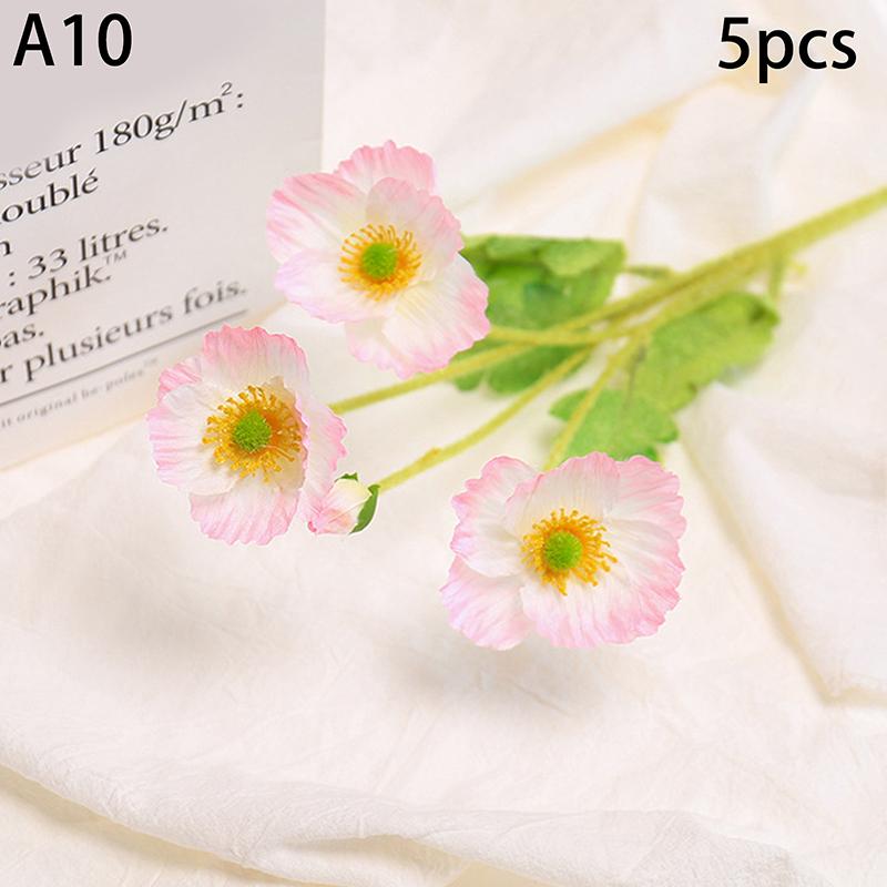 Красивые яркие цвета 4 головки шелковые поддельные имитация маков искусственный цветок для самостоятельного украшения дома свадебной вечеринки с листьями