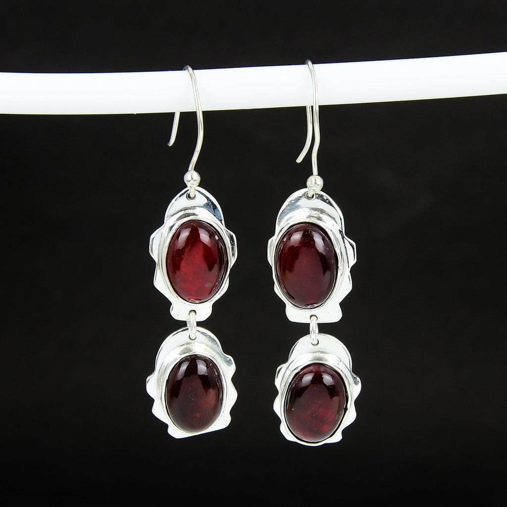 Серьги-крючки с красным лабрадоритом и драгоценным камнем, серьги из стерлингового серебра 925 пробы, серьги-подвески из серебра ручной работы в стиле бохо, подарок на день рождения