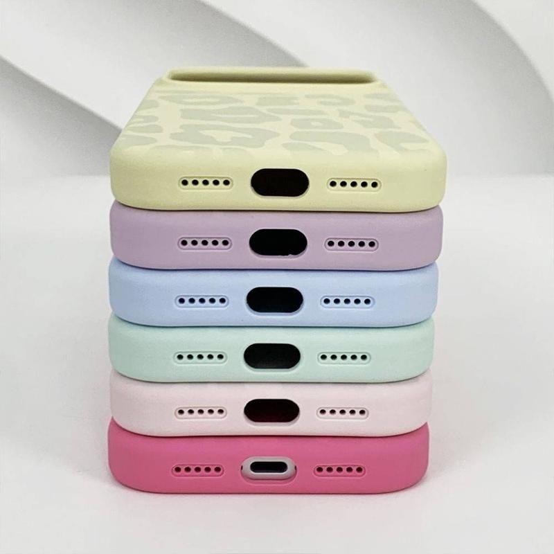 Candy Liquid Silicone Leopard Print Soft Case for iPhone 17 Air 16 17 15 14 13 12 11 Pro Max 17Pro Plus Shockproof Bumper Funda