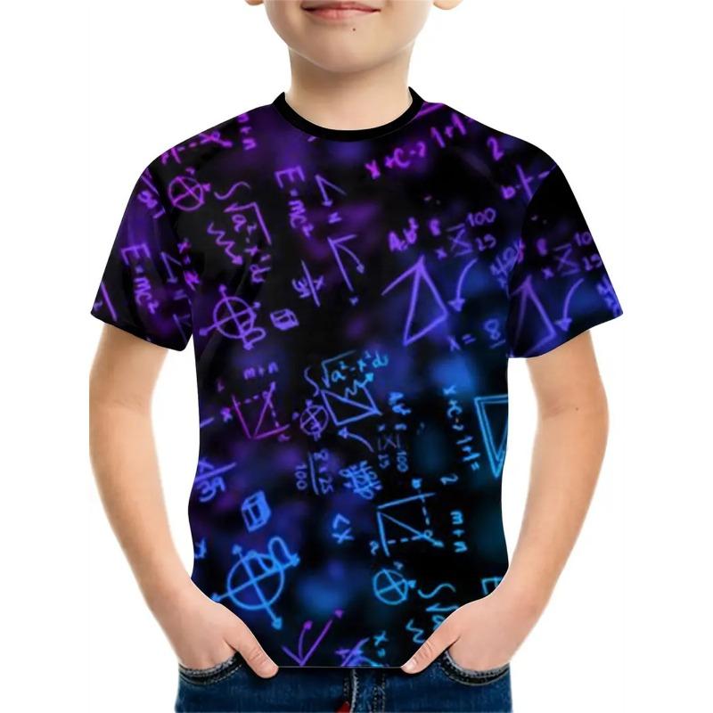 Simple Geometry 3d Print Retro Top Tee Shirt Kids Boys Clothes Short Sleeve Casual Children's Clothing Fashion T Shirt For Boys