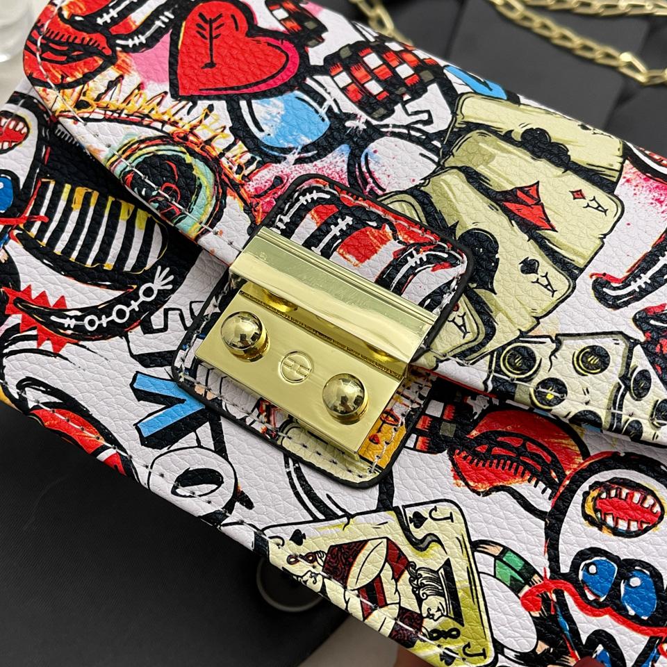 Женская мода Граффити Маленькая сумка 2024 Лето Дамы Клапан Телефон Вечерний Клатч Кошелек Сумки Через Плечо Для Женщин Цепи Сумки На Плечо