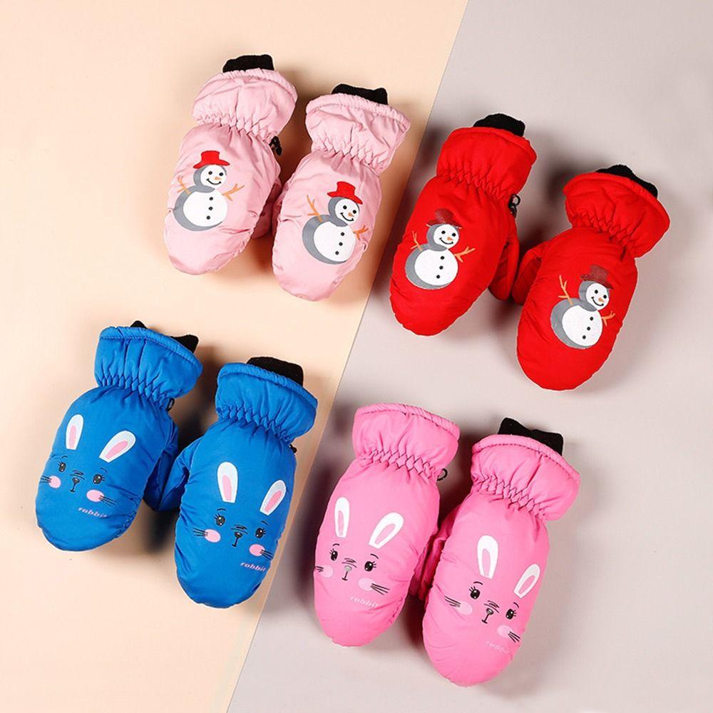 Толстые теплые детские лыжные перчатки, нескользящие спортивные перчатки для детей 2–5 лет, мальчиков и девочек