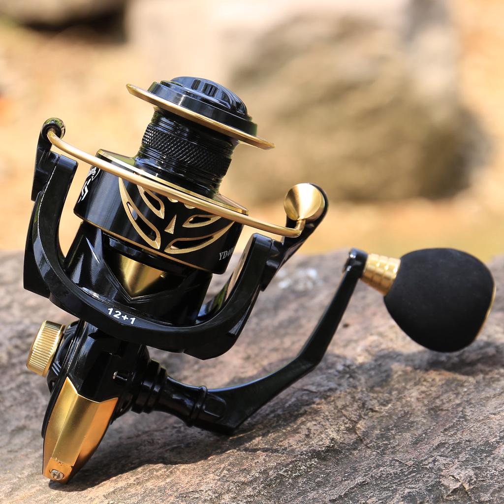 SOUGAYILANG 12 + 1BB Rotating Fishing Reel 5.2:1 High Speed Gear Ratio Smooth Fresh Water Brine Rotating Fishing Reel 1000-4000