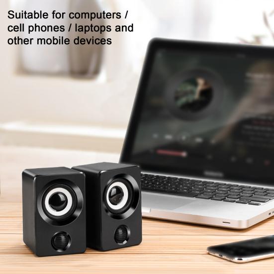 1 пара компьютерных динамиков с питанием от USB, разъем 3,5 мм, стереозвук, глубокие басы, портативный мини-проводной ноутбук, настольный ПК, звуковая коробка, сабвуфер
