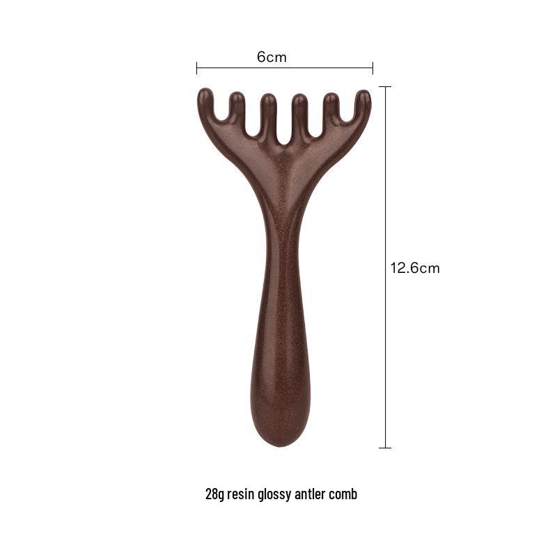Расческа из оленьих рогов с шестью когтями двойного назначения для массажа и меридиональной терапии