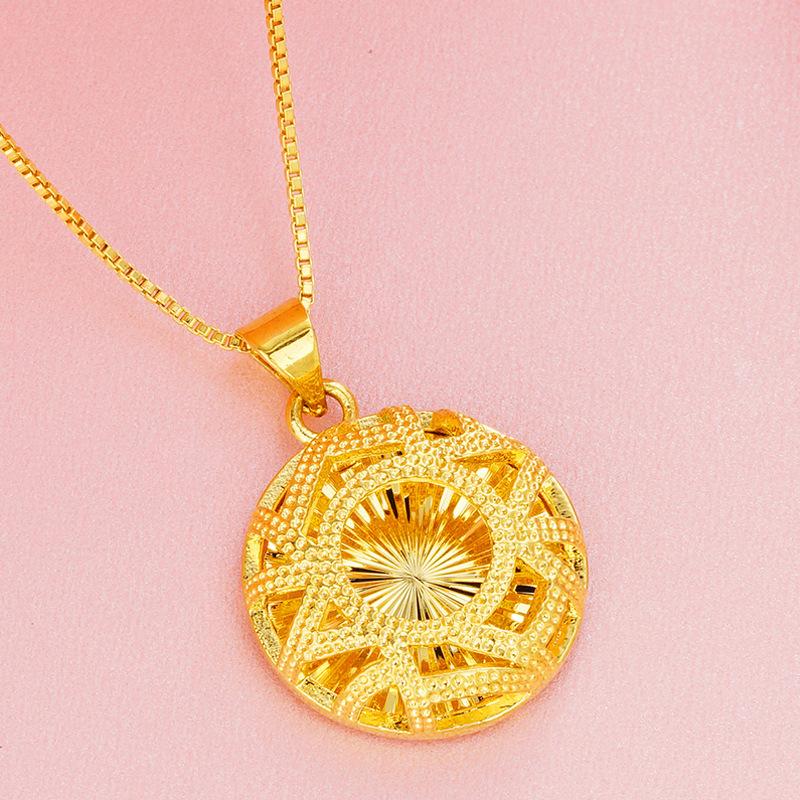Подвеска Gold Sand для женщин, долговечный цветок в форме сердца, модный и универсальный медный сплав, аксессуары из золота 24 карат