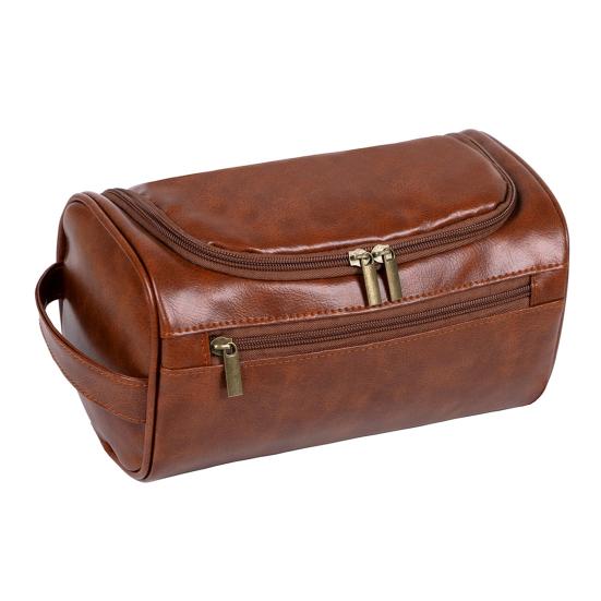 Косметичка с ручкой из водонепроницаемой искусственной кожи с застежкой-молнией, портативная, вместительная, многофункциональная, для туалетных принадлежностей