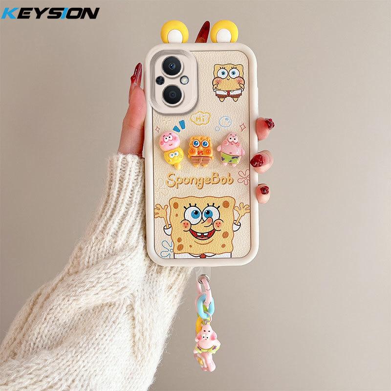 KEYSION Милый чехол с 3D-мультяшным рисунком в виде уха для OPPO Reno8 Z 5G 7Z с браслетом, силиконовый противоударный чехол для телефона OPPO Reno 7 8 Lite 5G