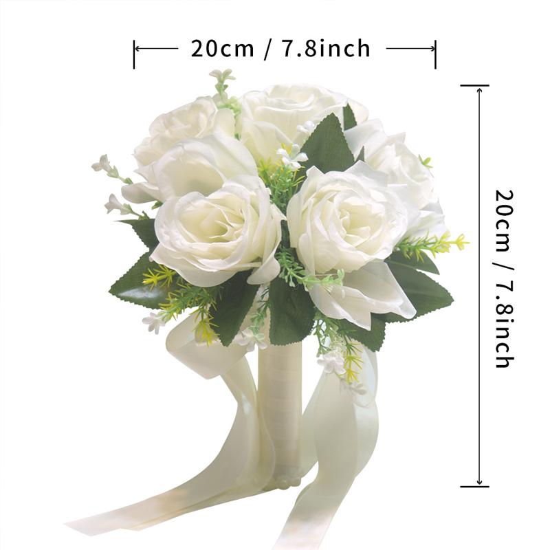 1 шт. Букет Компактный Свадебный Прочный Подружка невесты Готовый к церемонии букет Реалистичный Искусственный Маленький Маленького размера Миниатюрный 23x20см