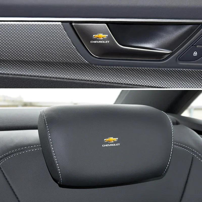 1/2/5/10Pcs Car Logo Car Door Handle Anti Scratches Stickers For Chevrolet Spark Captiva Cruze Malibu Equinox Trax Camaro Bolt