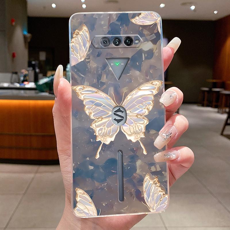 Jelly Case For Black Shark 4 Pro 4S Pro Flower Butterfly Phone Case Black Shark4 Shark4S Pro Soft Silicone Transparent TPU Cover