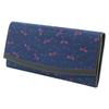 [Inden-ya] Длинный кошелек Инден с отделением для монет, Оленья кожа, Дизайн Нагоми, Узор «Стрекоза», Темно-синий с черным и красным лаком, 7516